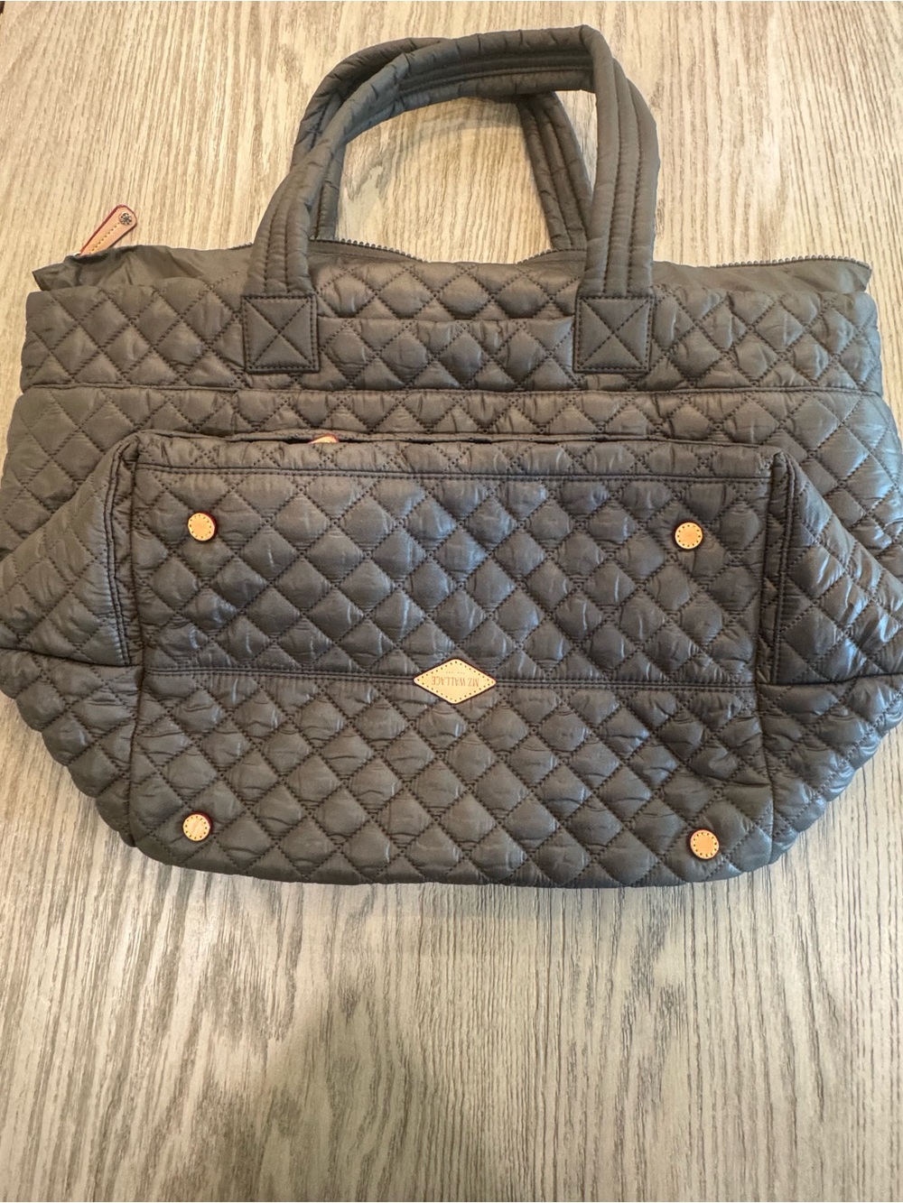 MZ Wallace Quilted Metro Tote in Taupe Brown - Picture 5 of 16